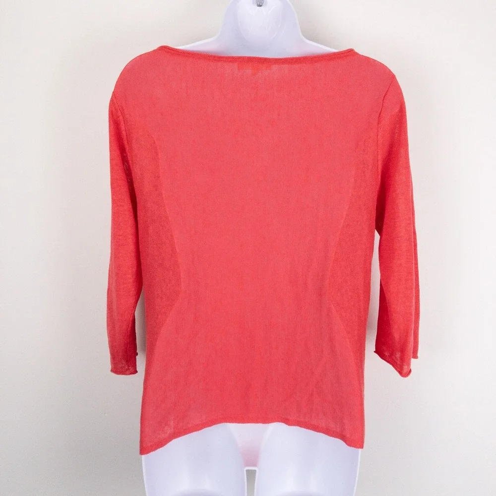Eileen Fisher Organic Linen Top Womens Small Pink Sustainable Beach Sustainable - Picture 2 of 8
